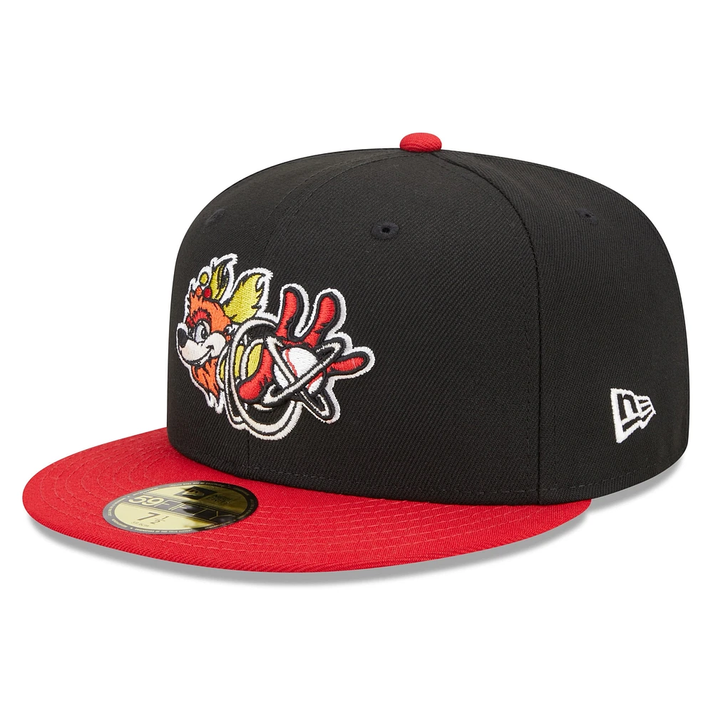 Casquette ajustée New Era Albuquerque Isotopes Marvel x Minor League 59FIFTY pour homme, noir/rouge