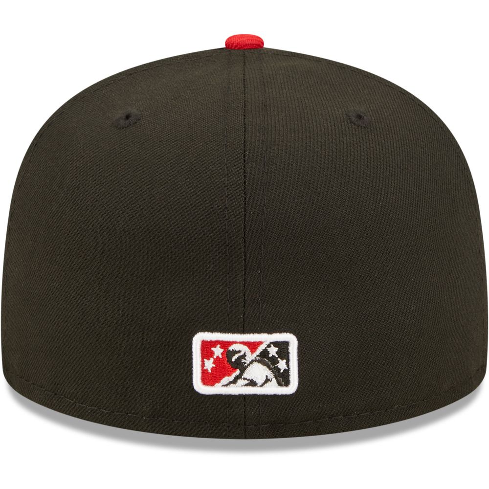 Men's New Era Black Albuquerque Isotopes Home Logo Authentic Collection 59FIFTY Fitted Hat