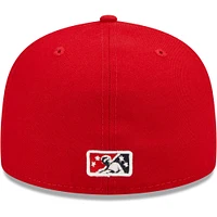 Men's New Era Red Albuquerque Isotopes Alternate Logo Authentic Collection 59FIFTY Fitted Hat