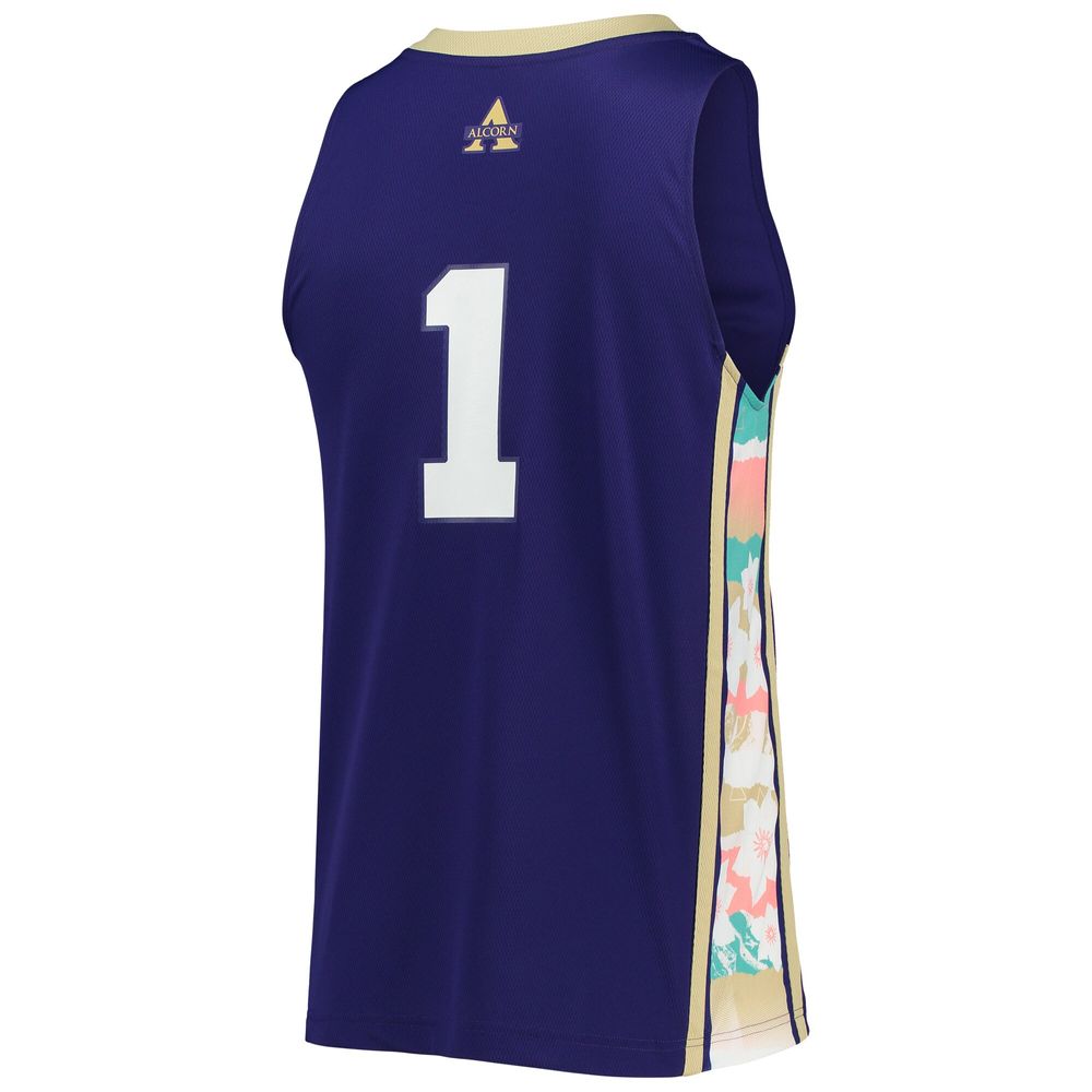 Men's adidas #1 Purple Alcorn State Braves Honoring Black Excellence Replica Basketball Jersey