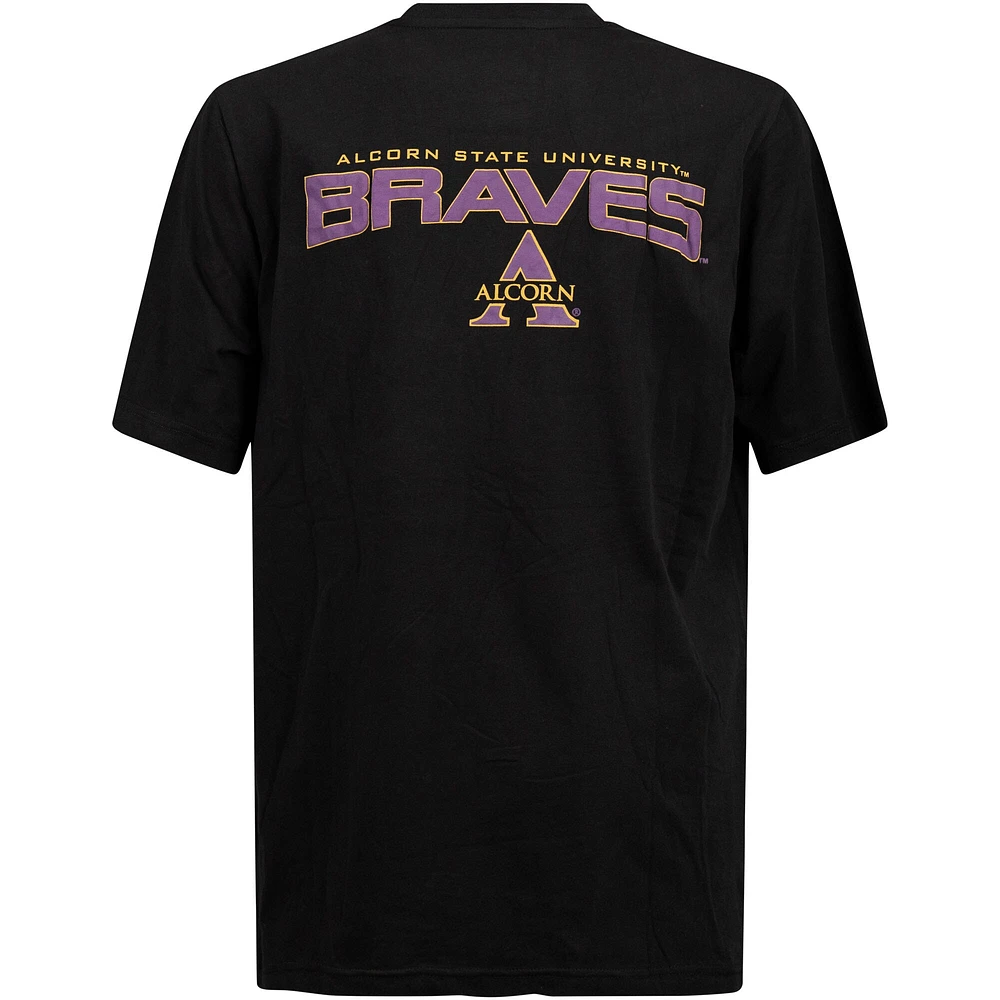 T-shirt noir appliqué FISLL Alcorn State Braves pour hommes