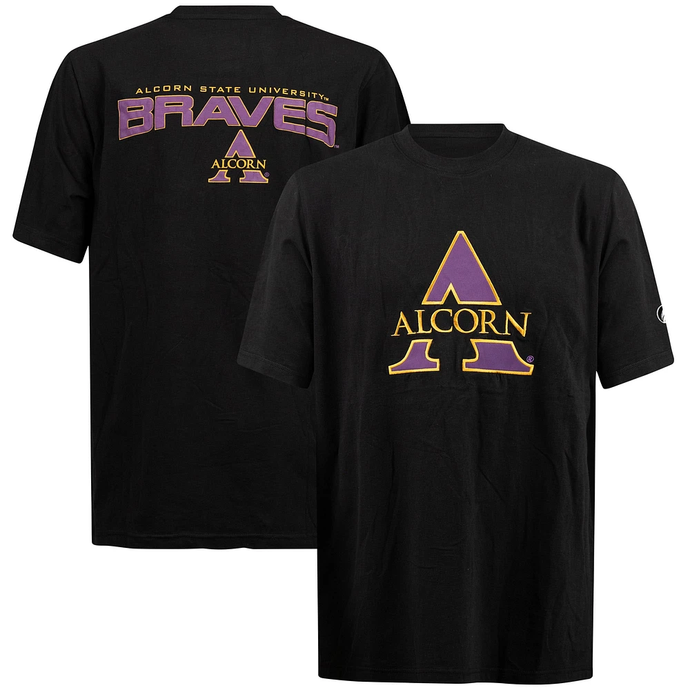 T-shirt noir appliqué FISLL Alcorn State Braves pour hommes