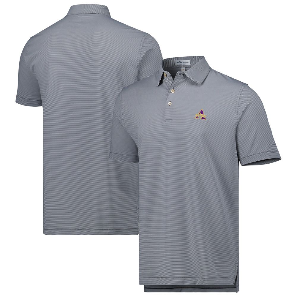 Men's Peter Millar Gray Alcorn State Braves Jubilee Striped Performance Jersey Polo