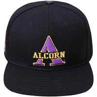 Casquette Snapback Pro Standard noire pour homme avec logo A des Alcorn State Braves