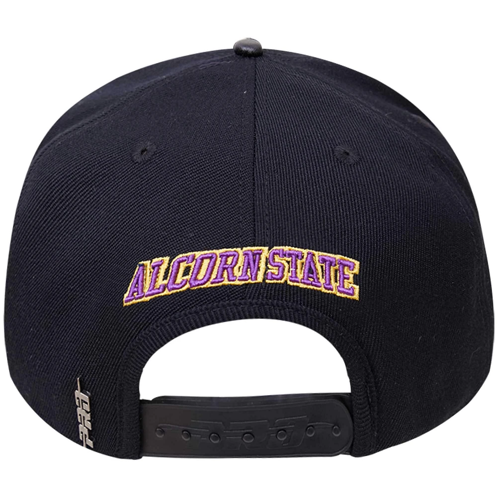 Casquette Snapback Pro Standard noire pour homme avec logo A des Alcorn State Braves