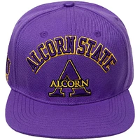 Casquette Snapback Pro Standard violette pour homme avec logo Arch Over des Alcorn State Braves