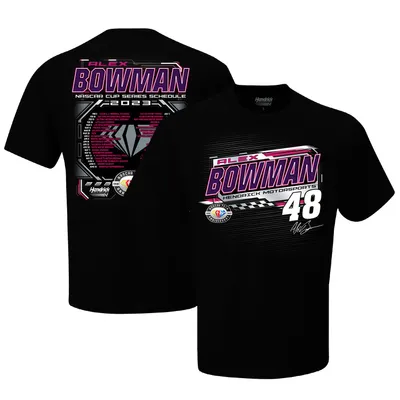 Alex Bowman Hendrick Motorsports Team Collection 2023 NASCAR Cup Series Schedule T-Shirt - Black