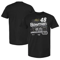 T-shirt rétro noir pour homme de la collection Hendrick Motorsports Team, à l'effigie d'Alex Bowman et d'Ally Darlington.