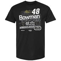 T-shirt rétro noir pour homme de la collection Hendrick Motorsports Team, à l'effigie d'Alex Bowman et d'Ally Darlington.