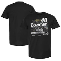 T-shirt rétro noir pour homme de la collection Hendrick Motorsports Team, à l'effigie d'Alex Bowman et d'Ally Darlington.