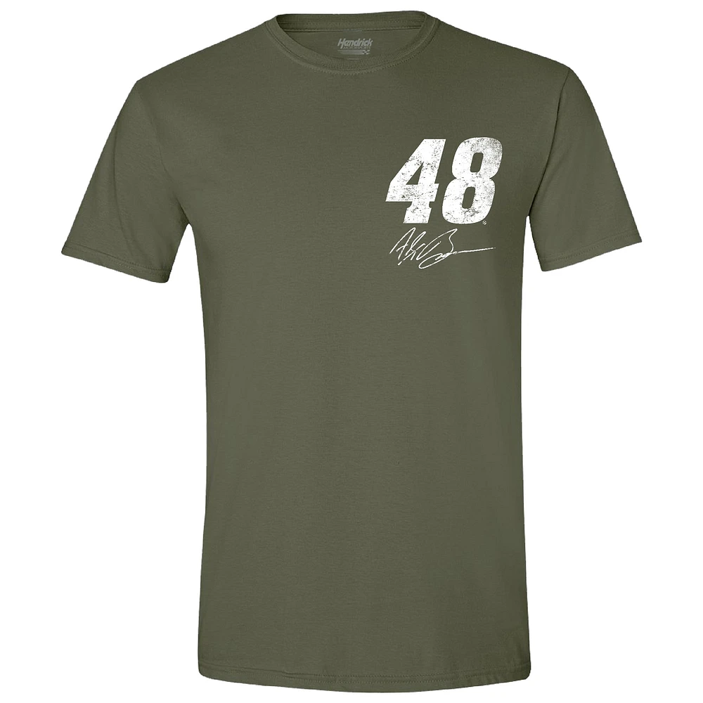 Men's Hendrick Motorsports Team Collection Green Alex Bowman Flag T-Shirt