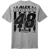 T-shirt patriotique Alex Bowman gris chiné pour homme de la collection Hendrick Motorsports Team