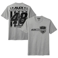 T-shirt patriotique Alex Bowman gris chiné pour homme de la collection Hendrick Motorsports Team