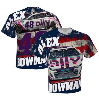 Alex Bowman Hendrick Motorsports Team Collection Ally Sublimated Patriotic Total Print T-Shirt - White