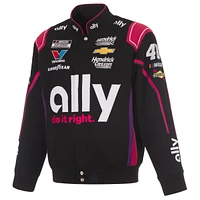 Veste d'uniforme en sergé à boutons-pression Alex Bowman Ally noire JH Design pour homme