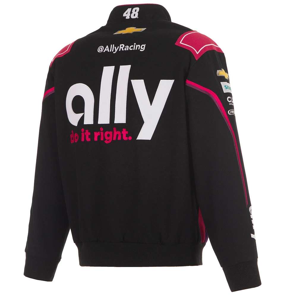 Veste d'uniforme en sergé à boutons-pression Alex Bowman Ally noire JH Design pour homme