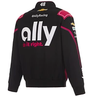 Veste d'uniforme en sergé à boutons-pression Alex Bowman Ally noire JH Design pour homme