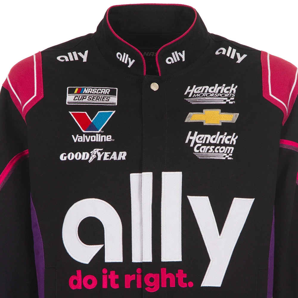 Veste d'uniforme en sergé à boutons-pression Alex Bowman Ally noire JH Design pour homme