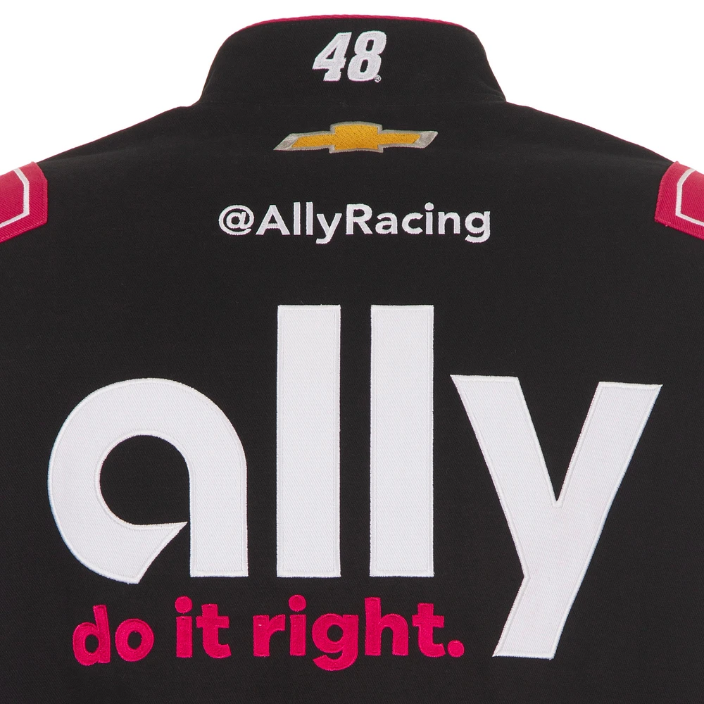 Veste d'uniforme en sergé à boutons-pression Alex Bowman Ally noire JH Design pour homme