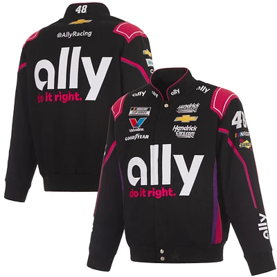 Veste d'uniforme en sergé à boutons-pression Alex Bowman Ally noire JH Design pour homme