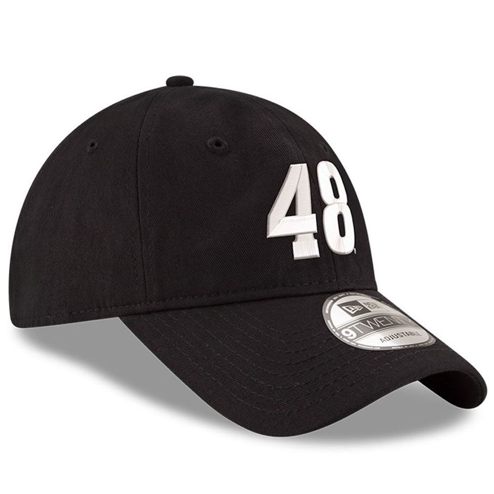 Men's New Era Black Alex Bowman Enzyme Washed 9TWENTY Adjustable Hat