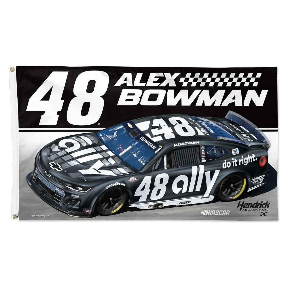 Drapeau de luxe simple face WinCraft Alex Bowman Ally Darlington Throwback 3' x 5'