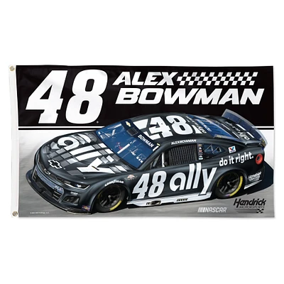 Drapeau de luxe simple face WinCraft Alex Bowman Ally Darlington Throwback 3' x 5'
