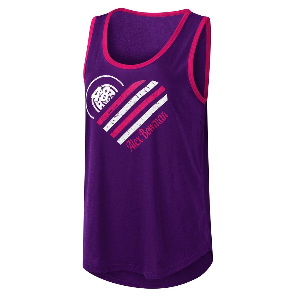 Women's G-III 4Her by Carl Banks Purple Alex Bowman A Game Scoop Neck Tank Top