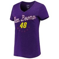 Women's G-III 4Her by Carl Banks Purple Alex Bowman Bump & Run V-Neck T-Shirt