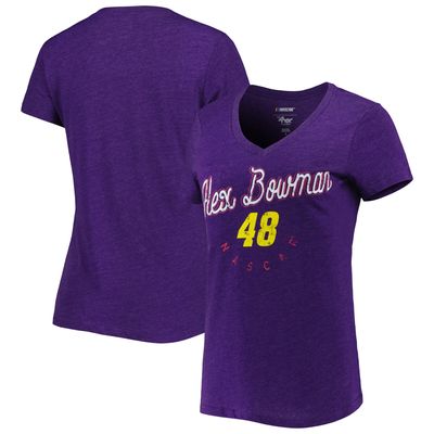 Women's G-III 4Her by Carl Banks Purple Alex Bowman Bump & Run V-Neck T-Shirt