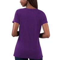 T-shirt à col en V violet Alex Bowman Snap G-III 4Her by Carl Banks pour femme