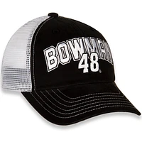 Women's Hendrick Motorsports Team Collection Black/White Alex Bowman Name & Number Adjustable Hat