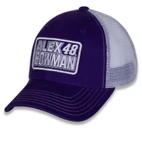 Women's Hendrick Motorsports Team Collection Purple/White Alex Bowman Name & Number Patch Adjustable Hat