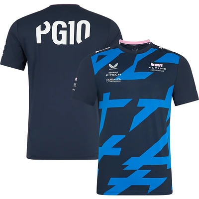 T-shirt pilote bleu marine Castore Pierre Gasly Team Wear Alpine 2025 pour homme
