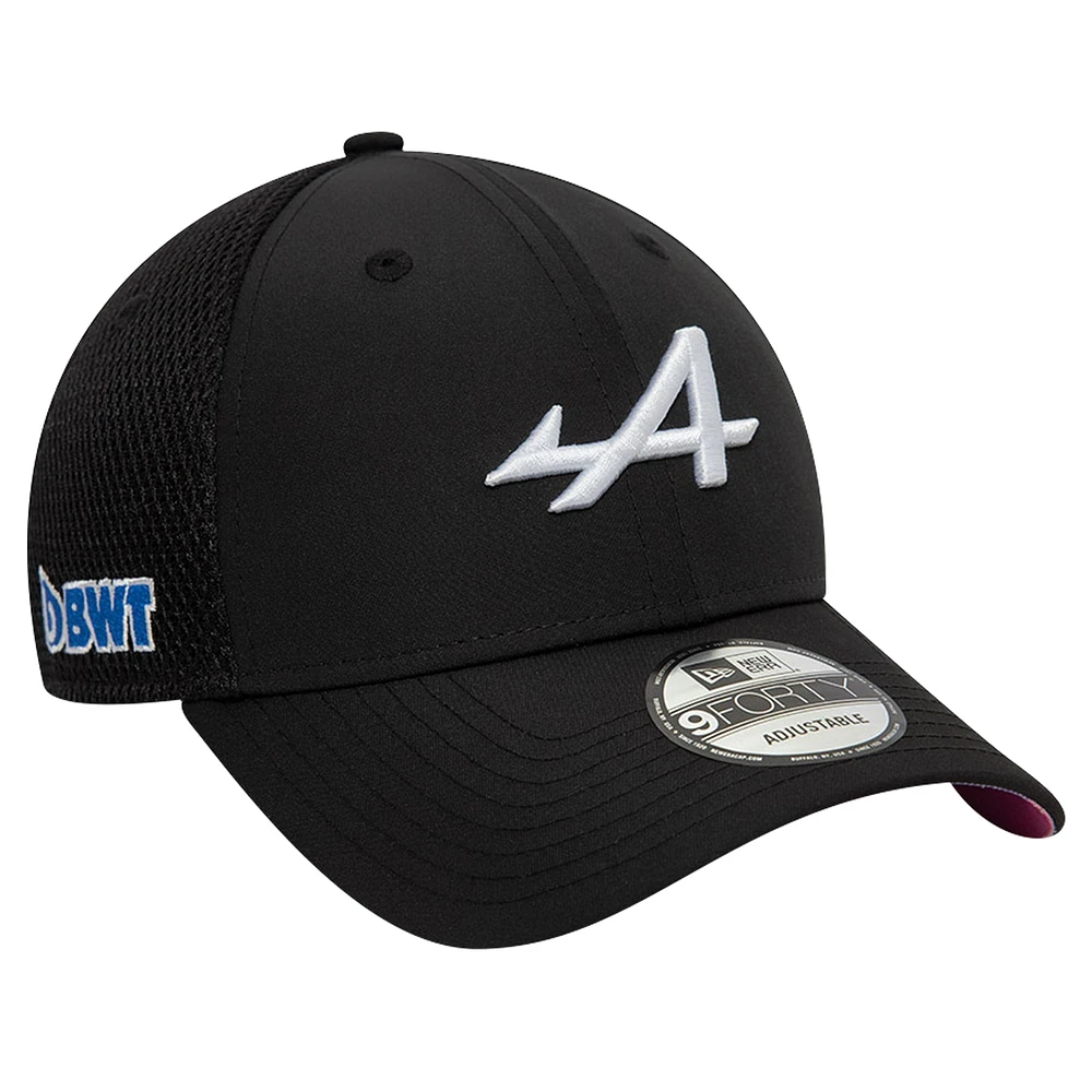 Casquette réglable noire Alpine 2024 Team 9FORTY New Era pour hommes