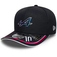 Casquette ajustable New Era Pierre Gasly bleu marine pour homme, modèle Alpine Replica Driver 9SEVENTY