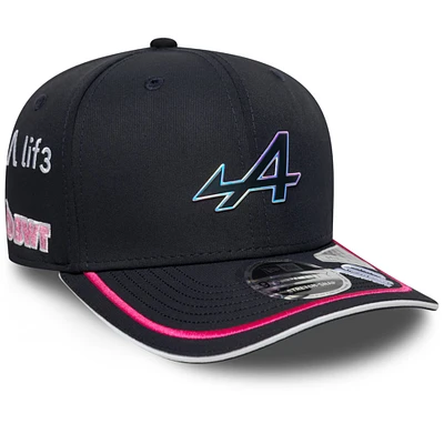 Casquette ajustable New Era Pierre Gasly bleu marine pour homme, modèle Alpine Replica Driver 9SEVENTY
