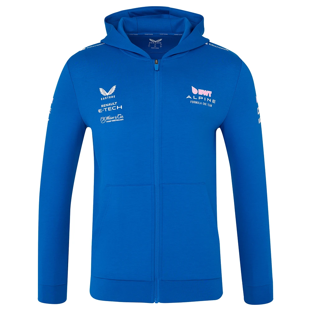 Sweat à capuche unisexe entièrement zippé Castore Blue Alpine 2025 Team Wear