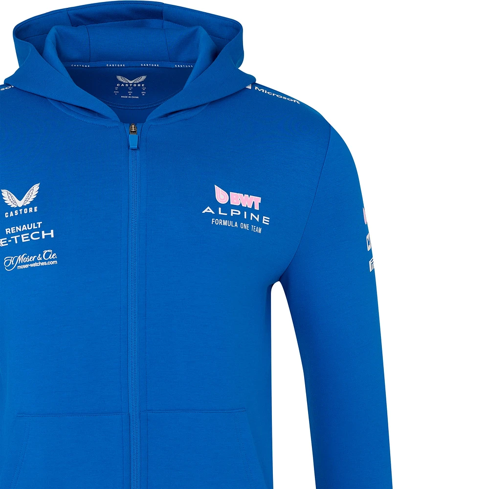 Sweat à capuche unisexe entièrement zippé Castore Blue Alpine 2025 Team Wear