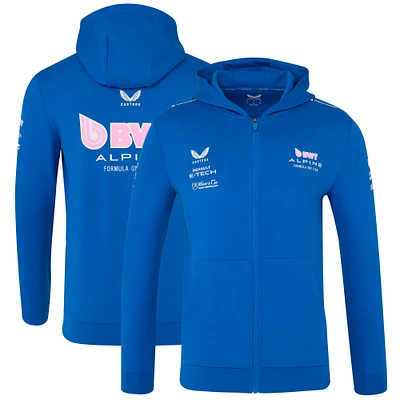 Sweat à capuche unisexe entièrement zippé Castore Blue Alpine 2025 Team Wear