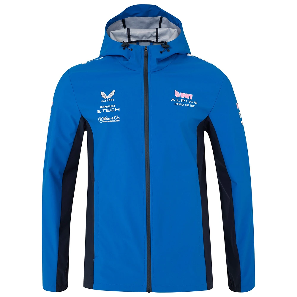 Veste unisexe Castore Blue Alpine 2025 Team Wear entièrement zippée et résistante à l'eau