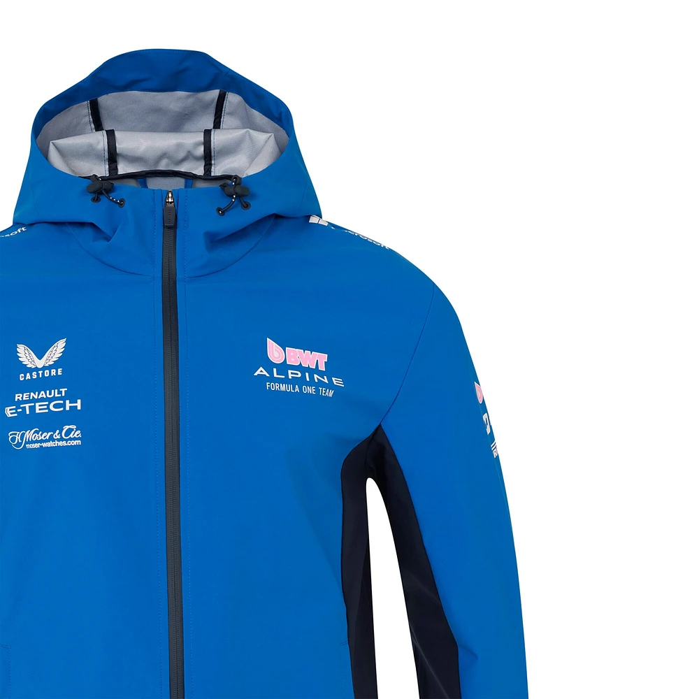Veste unisexe Castore Blue Alpine 2025 Team Wear entièrement zippée et résistante à l'eau