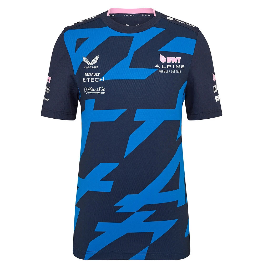 T-shirt pilote bleu marine Castore Pierre Gasly Team Wear Alpine 2025 pour jeunes