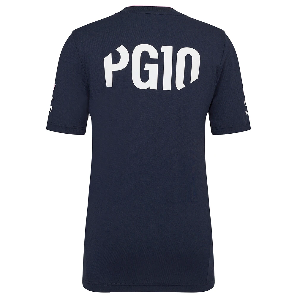 T-shirt pilote bleu marine Castore Pierre Gasly Team Wear Alpine 2025 pour jeunes
