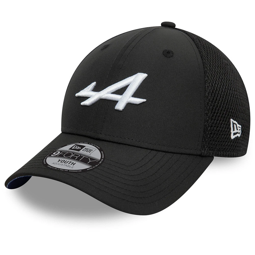 Youth New Era Black Alpine 2024 Team 9FORTY Adjustable Hat