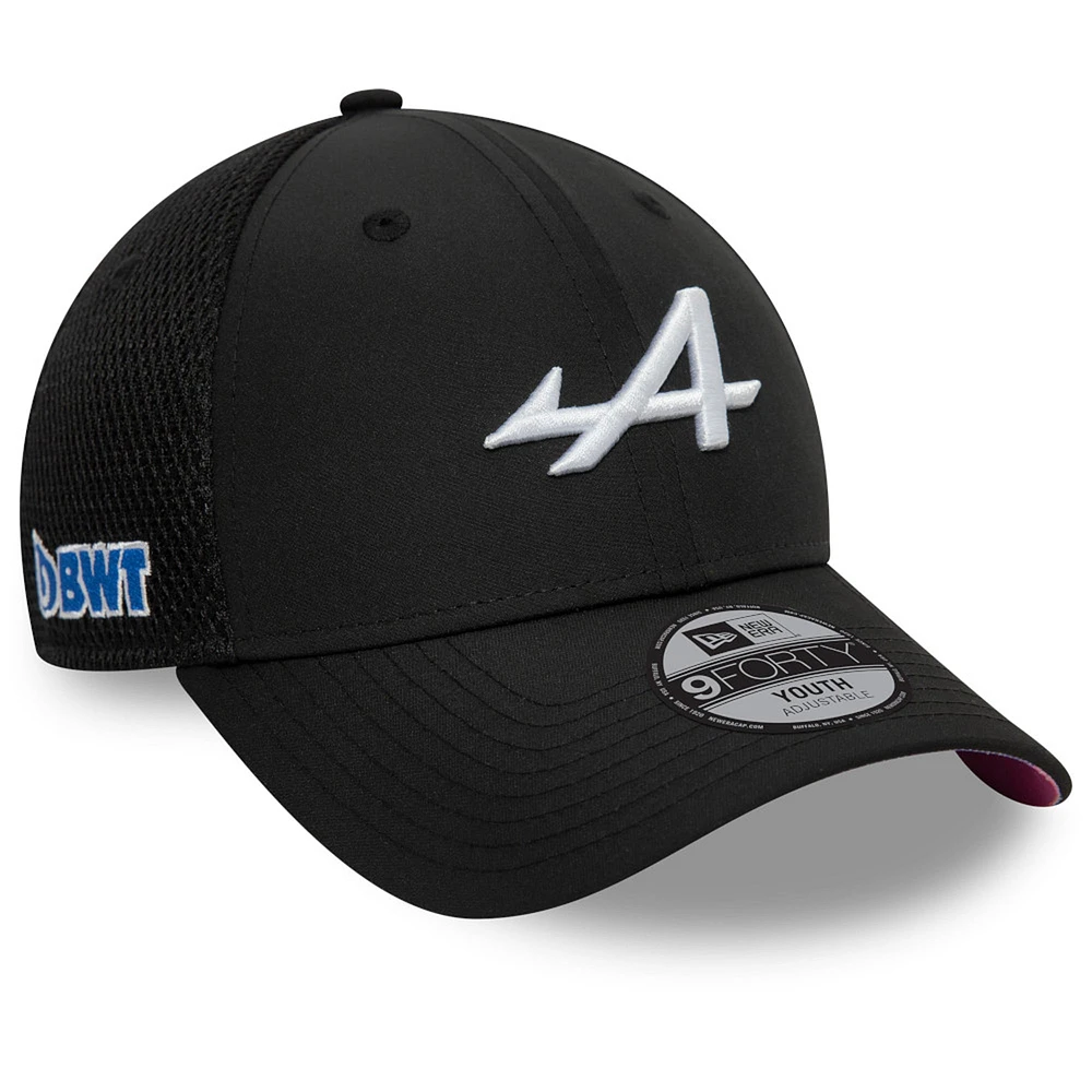 Youth New Era Black Alpine 2024 Team 9FORTY Adjustable Hat