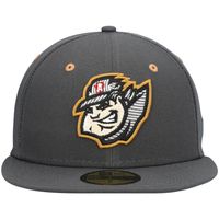 Men's New Era Gray Altoona Curve Road Authentic Collection 59FIFTY Fitted Hat