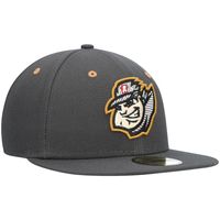 Men's New Era Gray Altoona Curve Road Authentic Collection 59FIFTY Fitted Hat