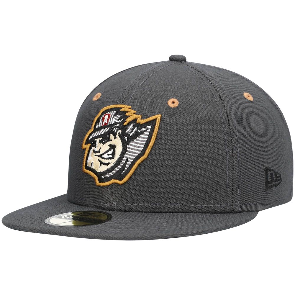 Men's New Era Gray Altoona Curve Road Authentic Collection 59FIFTY Fitted Hat