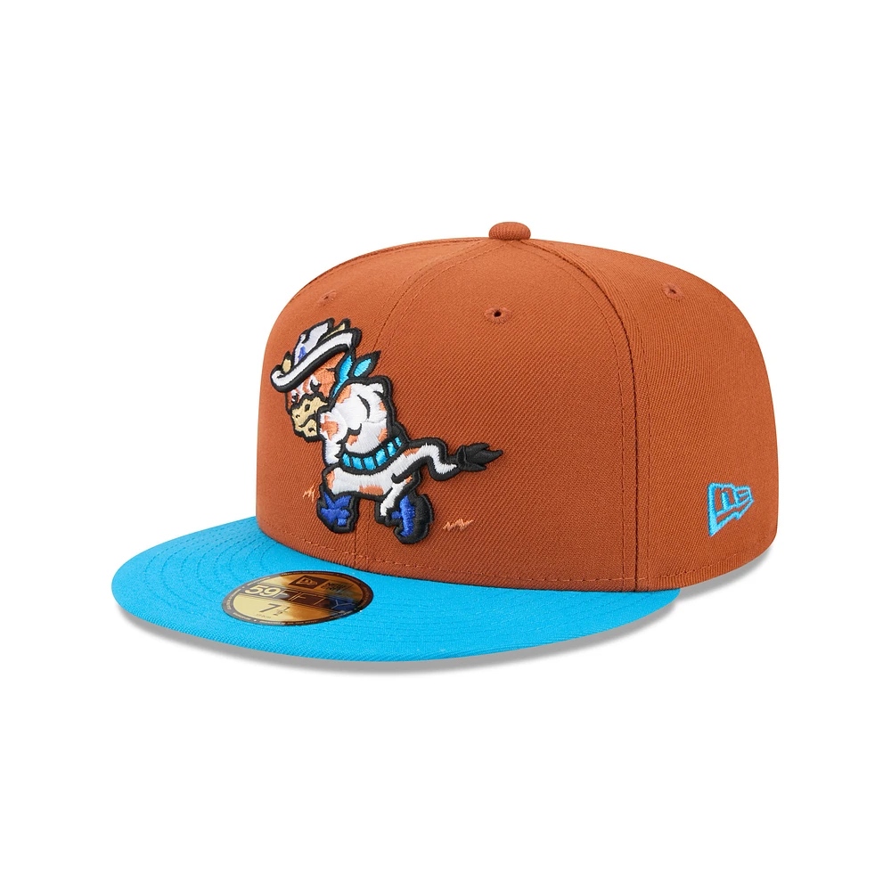 Casquette ajustée 59FIFTY pour homme New Era Brown Amarillo Sod Poodles Theme Nights